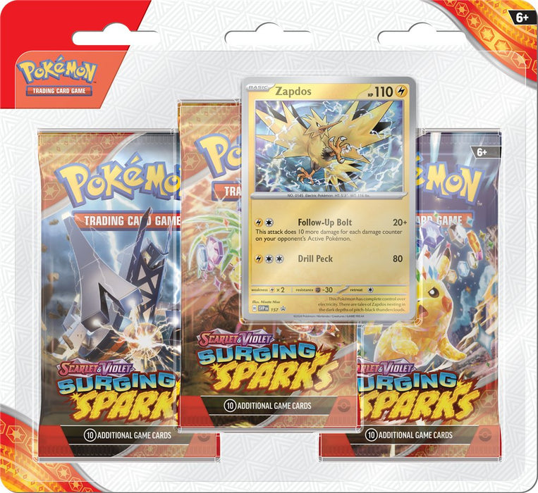 Pokémon Scarlet & Violet - Surging Sparks 3 Pack Blister - Animerching