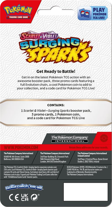 Pokémon Scarlet & Violet - Surging Sparks Checklane Blister - Animerching